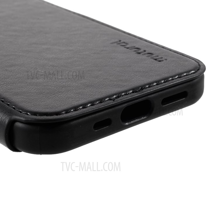 MUTURAL PU Leather Card Holder Protective Case for iPhone 12 Pro Max - Black-7
