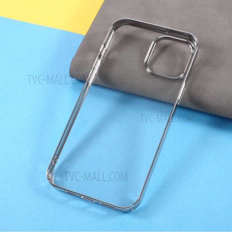 MUTURAL Electroplating Transparent Hard PC Phone Protective Cover Case for iPhone 12 mini - Silver-6
