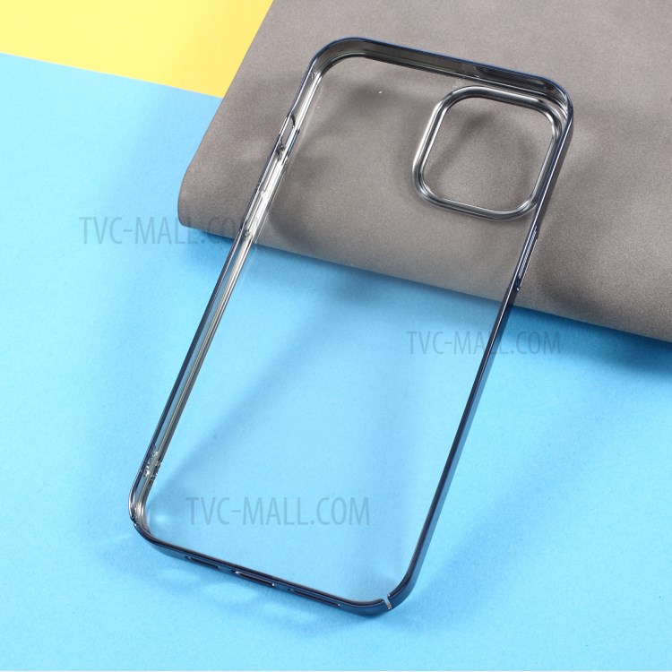 MUTURAL Transparent Hard PC Phone Protective Cover Electroplating Case for iPhone 12/12 Pro - Blue-6