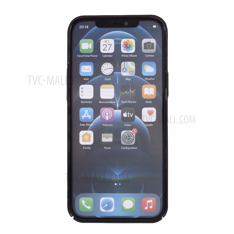 MUTURAL Transparent Hard PC Phone Protective Cover Case for iPhone 12 Pro Max - Black-2