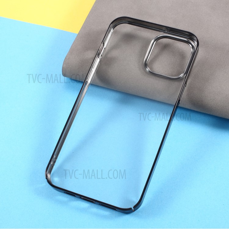 MUTURAL Transparent Hard PC Phone Protective Cover Case for iPhone 12 Pro Max - Black-6