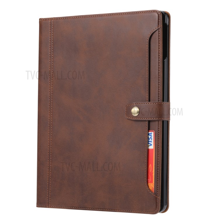 Pen Slot Design Coque En Cuir PU Avec Support De Portefeuille Pour IPad Pro 11 Pouces (2020) - Marron-2