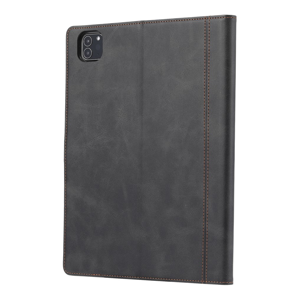 Full Protection PU Leather Wallet Stand Tablet Case with Pen Slot Design for iPad Pro 12.9-inch (2020) - Black-3