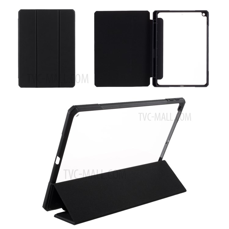 MUTURAL PC+TPU + Glass Back Panel Full Protection Tablet Cover for iPad 10.2 (2019)/(2020) - Black-1