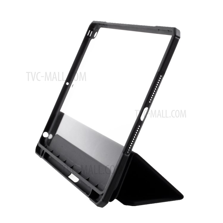 MUTURAL PC+TPU + Glass Back Panel Full Protection Tablet Cover for iPad 10.2 (2019)/(2020) - Black-2