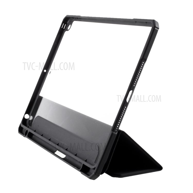 MUTURAL PC+TPU + Glass Back Panel Full Protection Tablet Cover for iPad 10.2 (2019)/(2020) - Black-3
