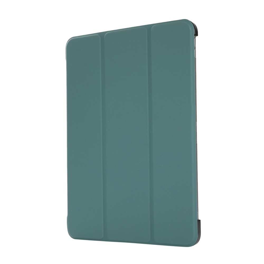 PC + PU in Pelle Tri-fold Stand Per Ipad Pro 11 Pollici (2020) Case di Tablet Protettore - Verde Scuro-3