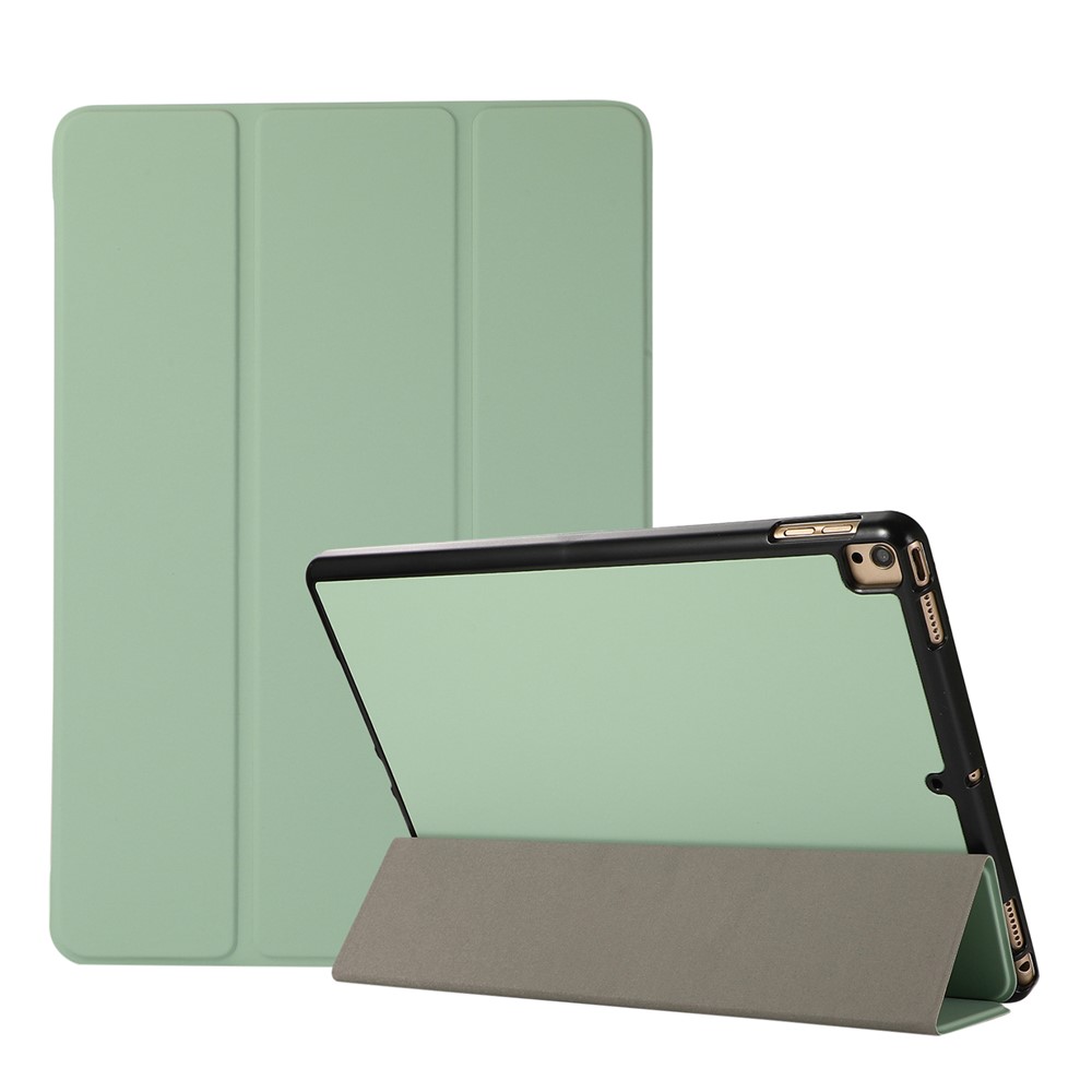 Tri-Fold Stand Para IPad 10.2 (2020) / (2019) Funda De Cuero De La Tableta PU - Verde Claro-1