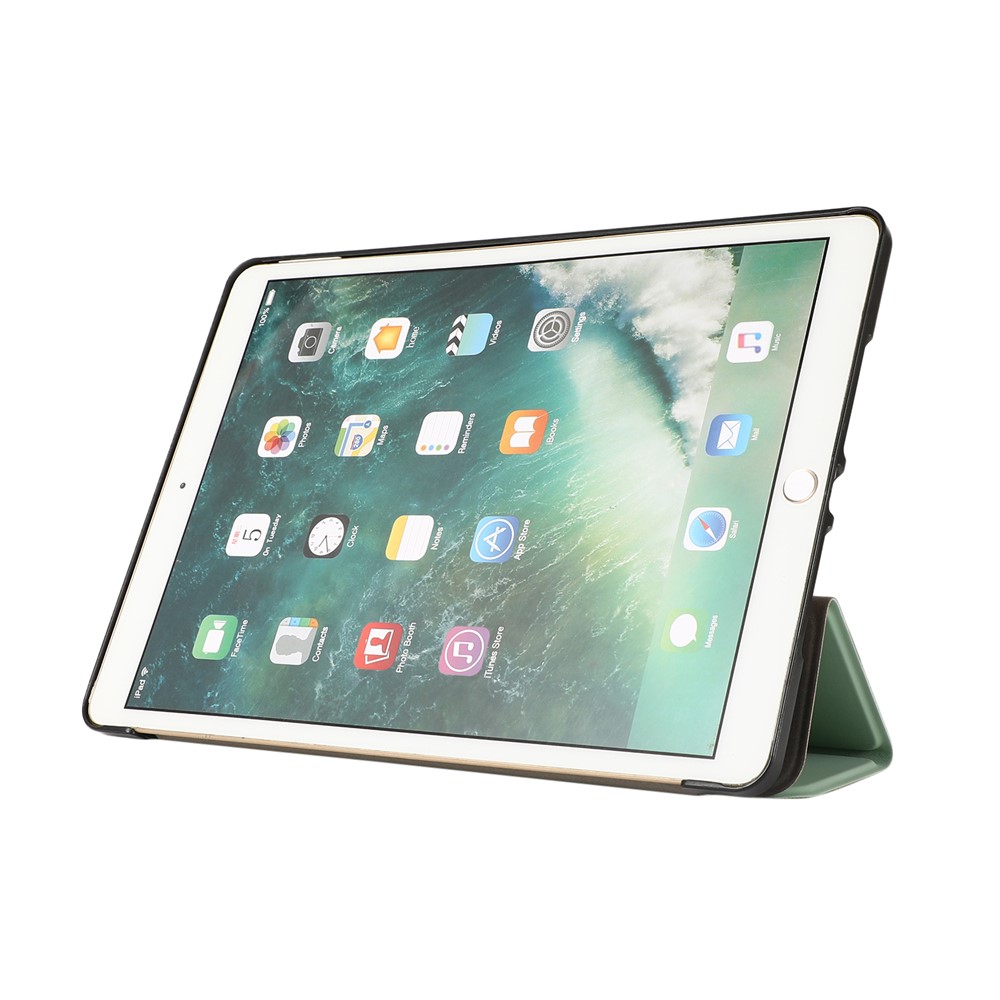 Tri-Fold Stand Para IPad 10.2 (2020) / (2019) Funda De Cuero De La Tableta PU - Verde Claro-5