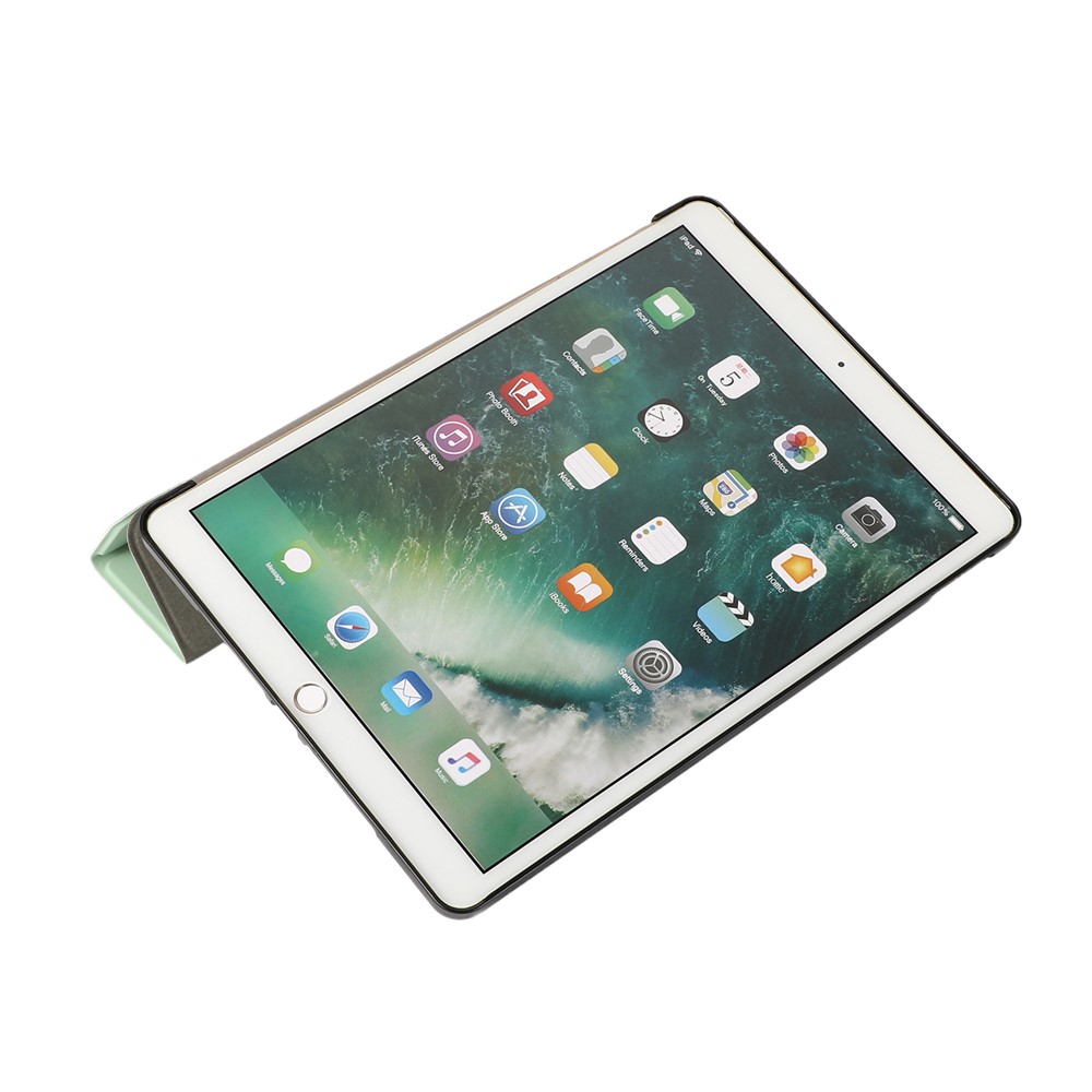 Tri-Fold Stand Para IPad 10.2 (2020) / (2019) Funda De Cuero De La Tableta PU - Verde Claro-7