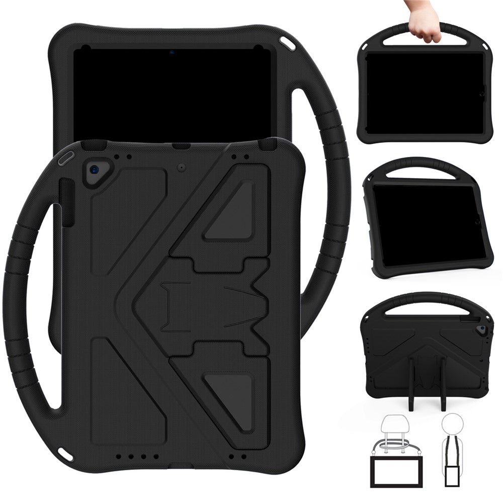 Handheld Design Shock-Absorbed Kickstand EVA Case for iPad 9.7-inch (2017)/(2018) - Black-1