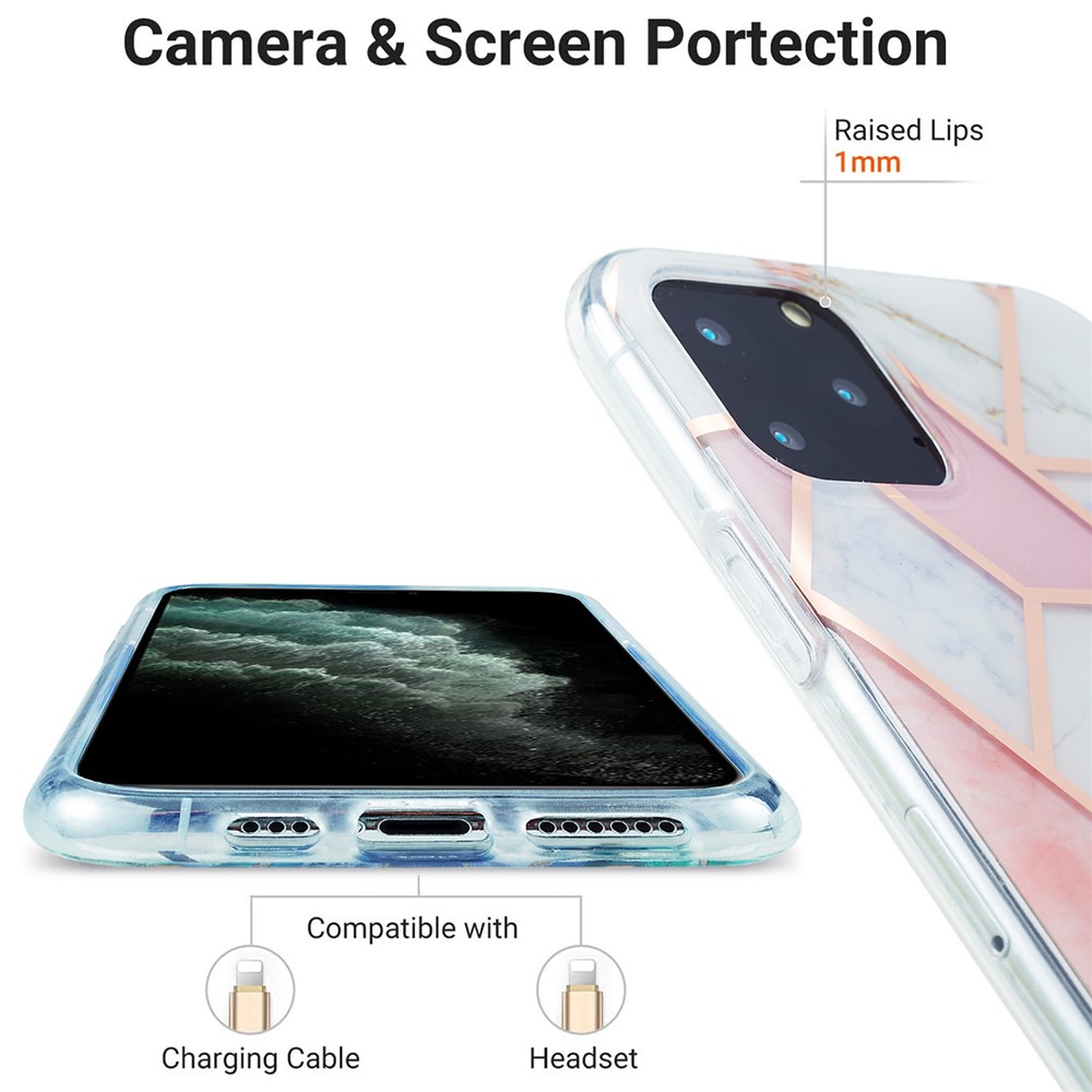 Marble Pattern Electroplating IMD 2.0mm TPU Case Cover for iPhone 11 Pro 5.8 inch - Style A-4