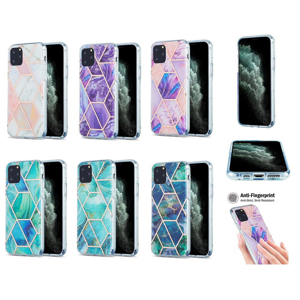 Marble Pattern Electroplating IMD 2.0mm TPU Case Cover for iPhone 11 Pro 5.8 inch - Style A-5