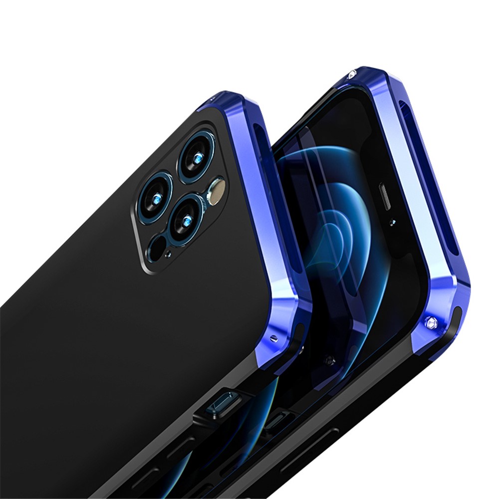 Coque 2 En 1 Détachable Des Métaux De Garde Pour L'iPhone 12 Pro - Bleu-10