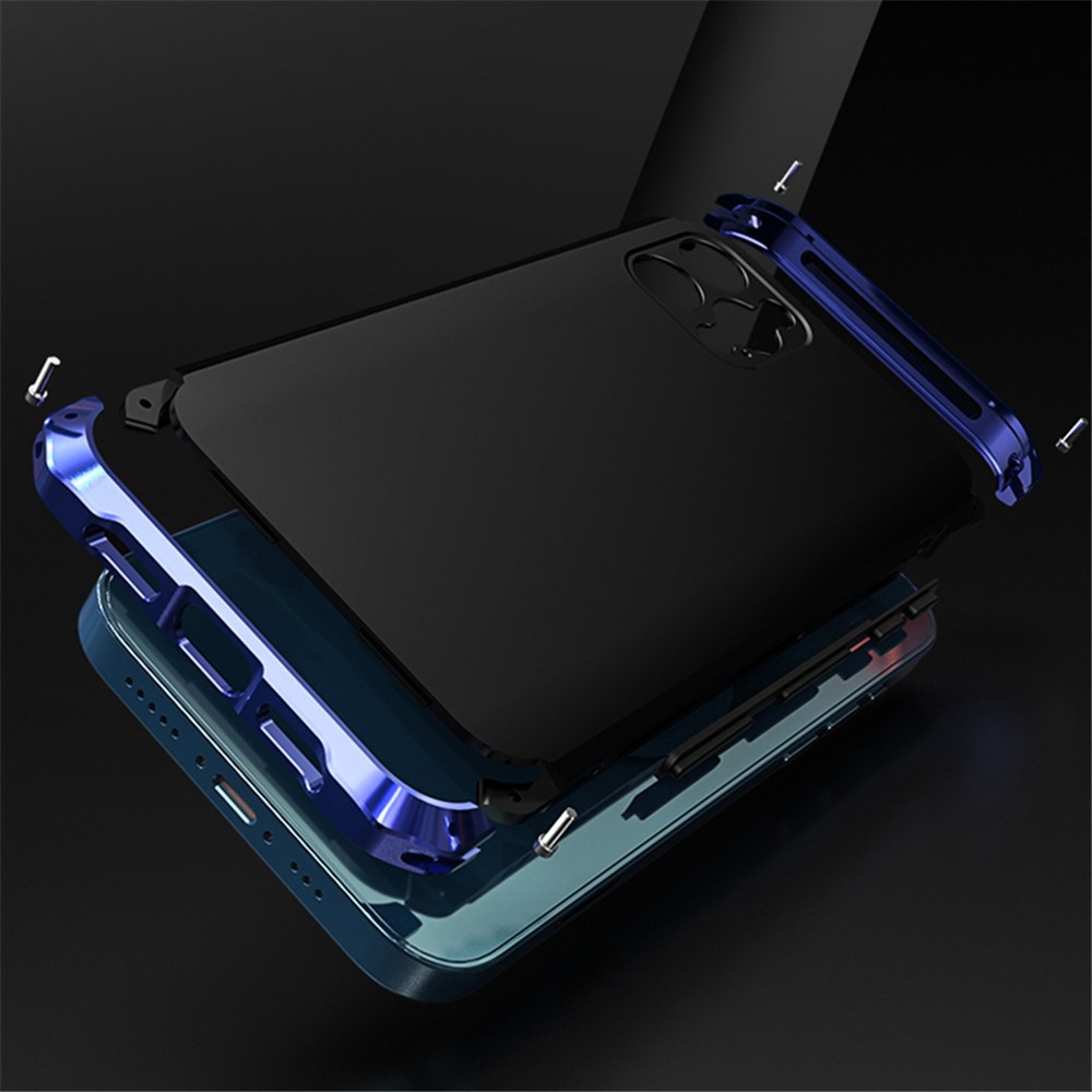 Guard Series Shockproof Metal Detachable 2-in-1 Shell for iPhone 12 Pro - Blue-7