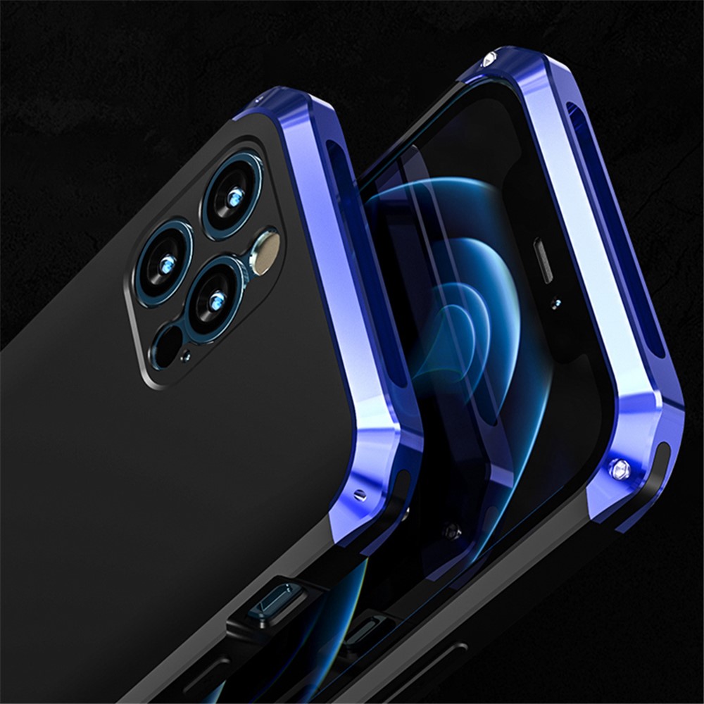 Guard Series Shockproof Metal Detachable 2-in-1 Case for iPhone 12 Pro Max - Blue-3