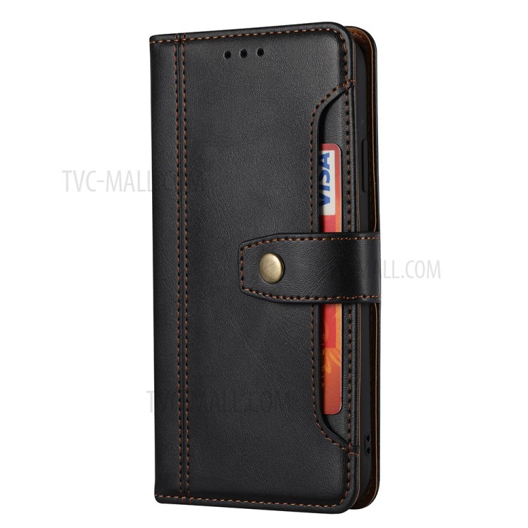 Leather Wallet Stand Phone Shell for iPhone XR 6.1 inch Case - Black-2