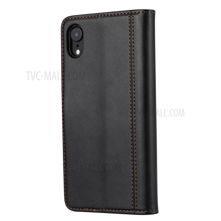 Leather Wallet Stand Phone Shell for iPhone XR 6.1 inch Case - Black-3
