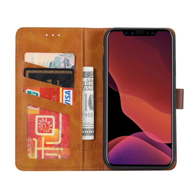 Leather Wallet Stand Phone Shell for iPhone XR 6.1 inch Case - Black-4