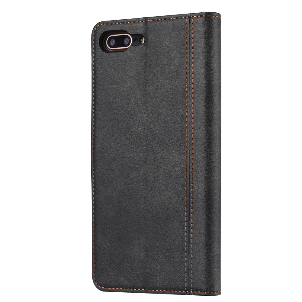 Leather Wallet Stand Protective Shell for iPhone SE (2nd Generation)/8/7 4.7 inch Case - Black-6