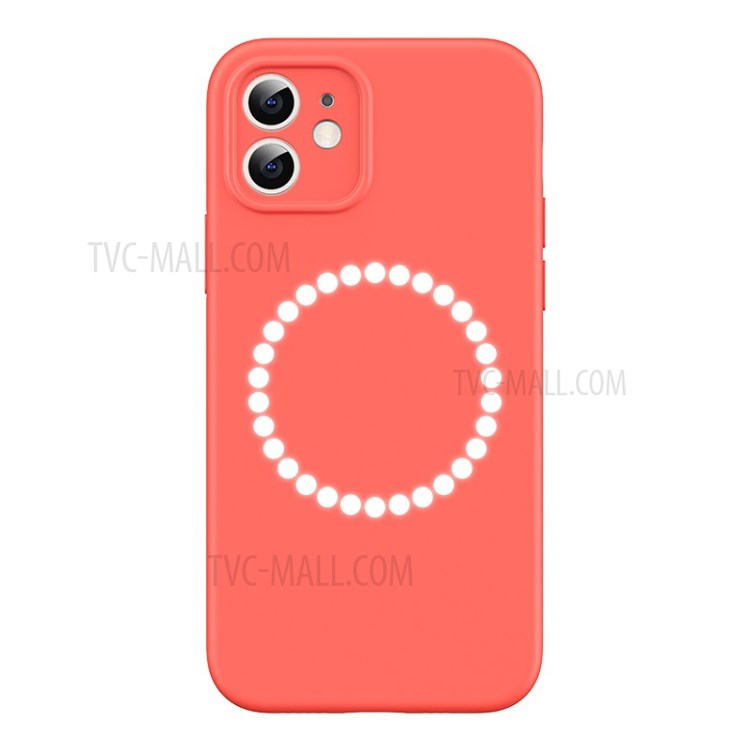USAMS US-BH731 Precise Hole Opening Magnet Liquid Silicone Protective Case for iPhone 12 mini - Orange-2