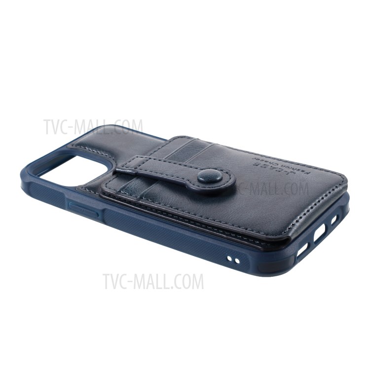 J-CASE Card Slots Design PU Leather Coated TPU Case for iPhone 12/12 Pro - Blue-3