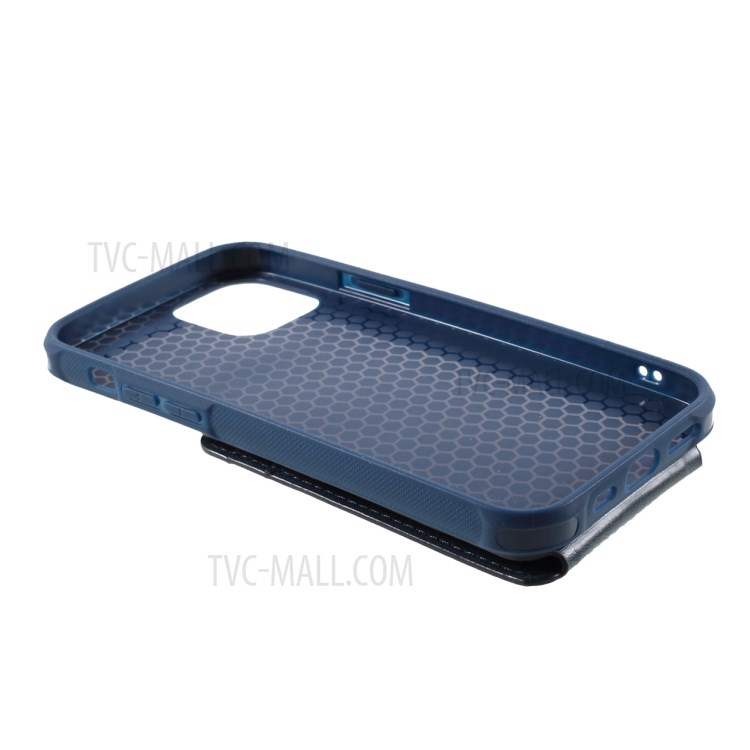 J-CASE Card Slots Design PU Leather Coated TPU Case for iPhone 12/12 Pro - Blue-5