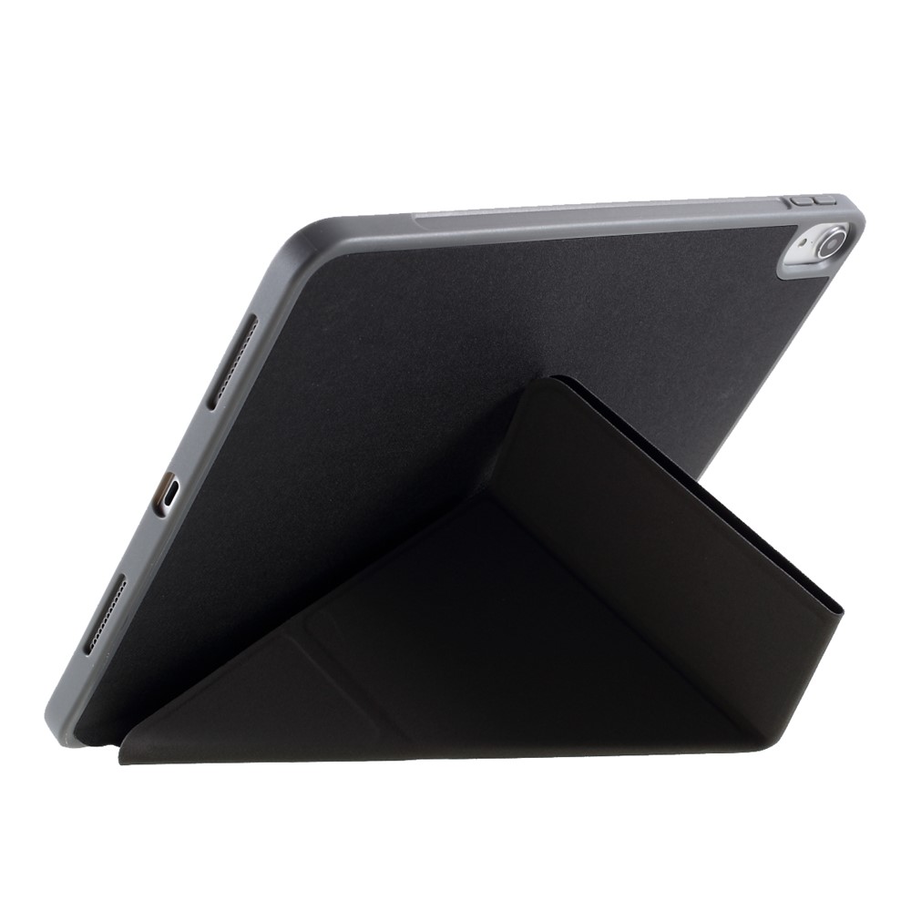MUTURAL Origami Stand Design Leather Case with Pen Slot for iPad Air (2020) - Black-7