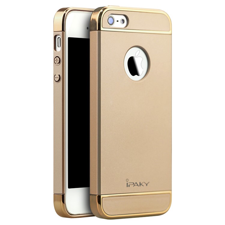 

IPAKY Form-fitting PC Hard Phone Cover for iPhone SE/5s/5 - Gold, iPhone SE
