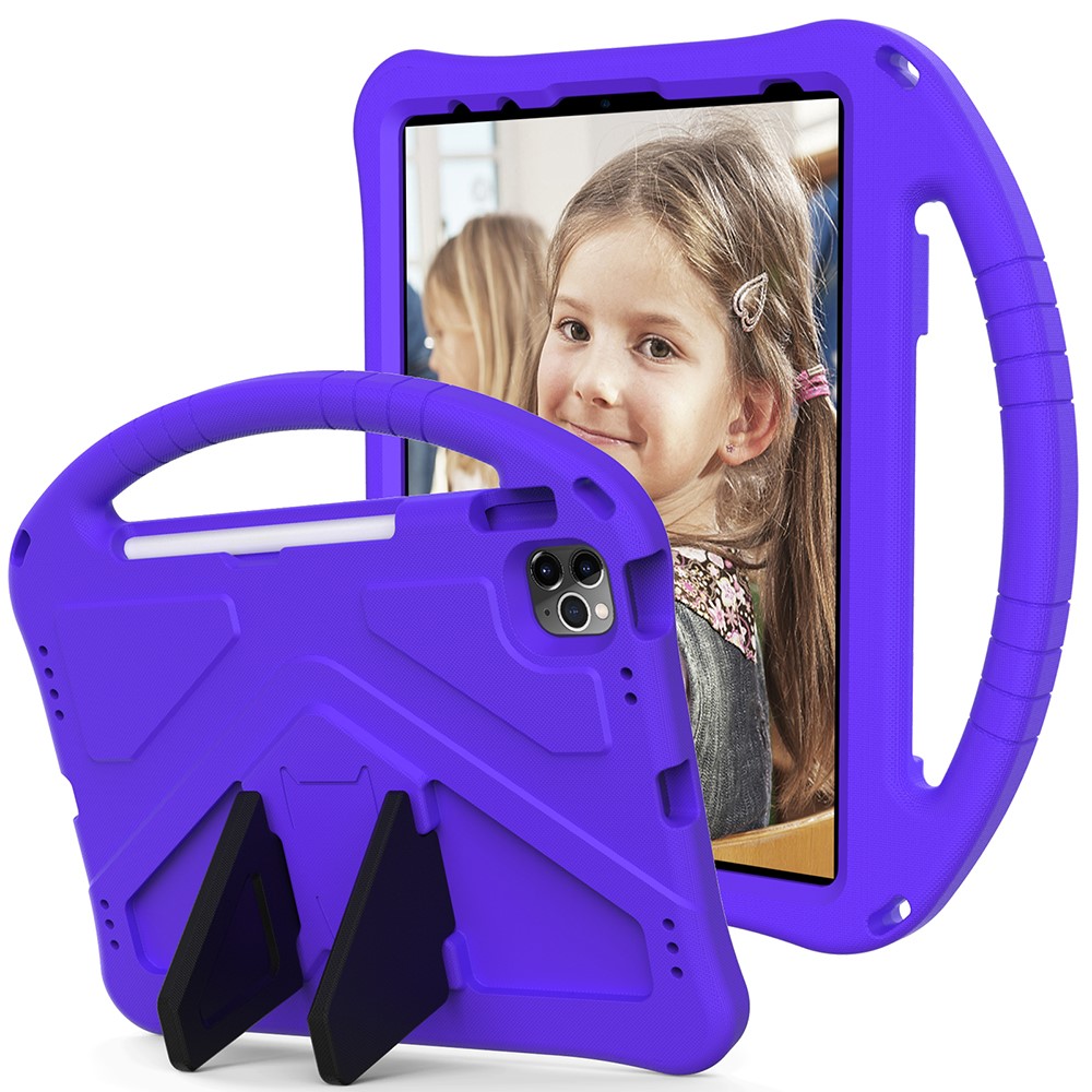 Anti-shock Pen Slot Handle EVA Tablet Stand Case for iPad Air (2020)/iPad Pro 11-inch (2020)/(2018) - Purple-2