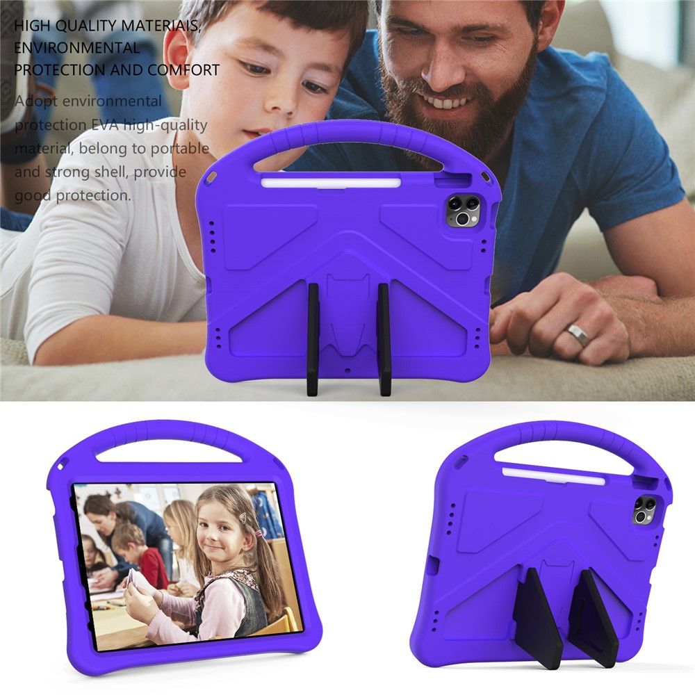 Anti-shock Pen Slot Handle EVA Tablet Stand Case for iPad Air (2020)/iPad Pro 11-inch (2020)/(2018) - Purple-3