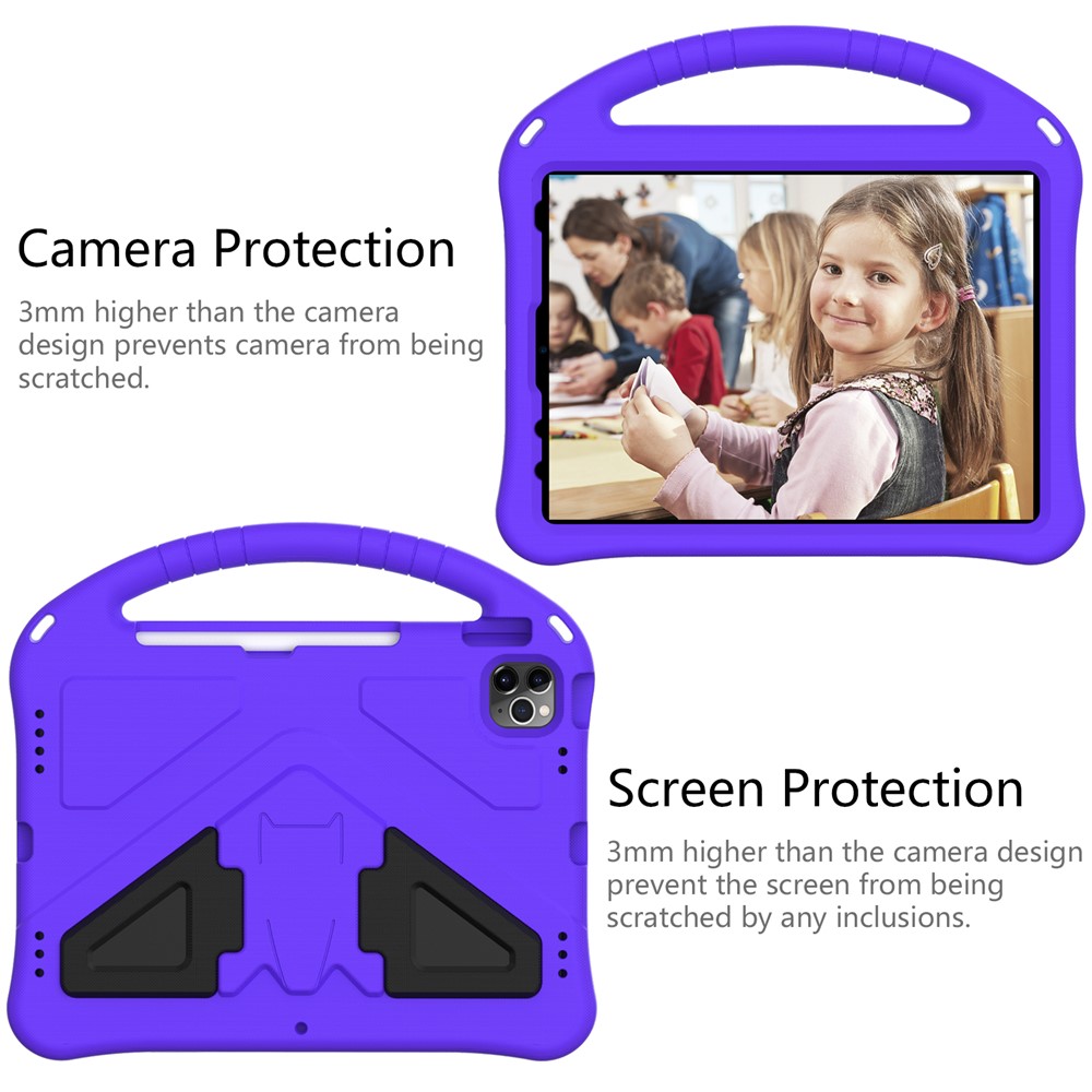 Anti-shock Pen Slot Handle EVA Tablet Stand Case for iPad Air (2020)/iPad Pro 11-inch (2020)/(2018) - Purple-4