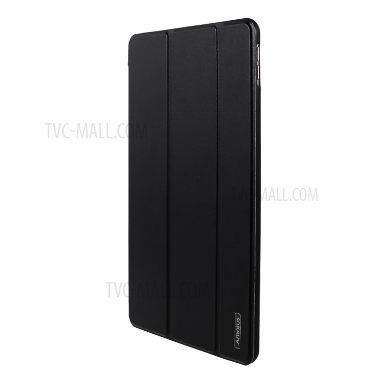 AMORUS Tri-fold Stand Leather TPU Case for iPad 10.2 (2020)/(2019) Cover - Black-2