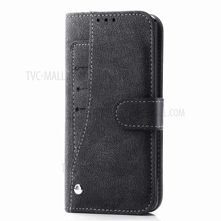Matte Leather Stand Rotary Card Holder Wallet Case for iPhone 12 Pro Max Cover - Black-2