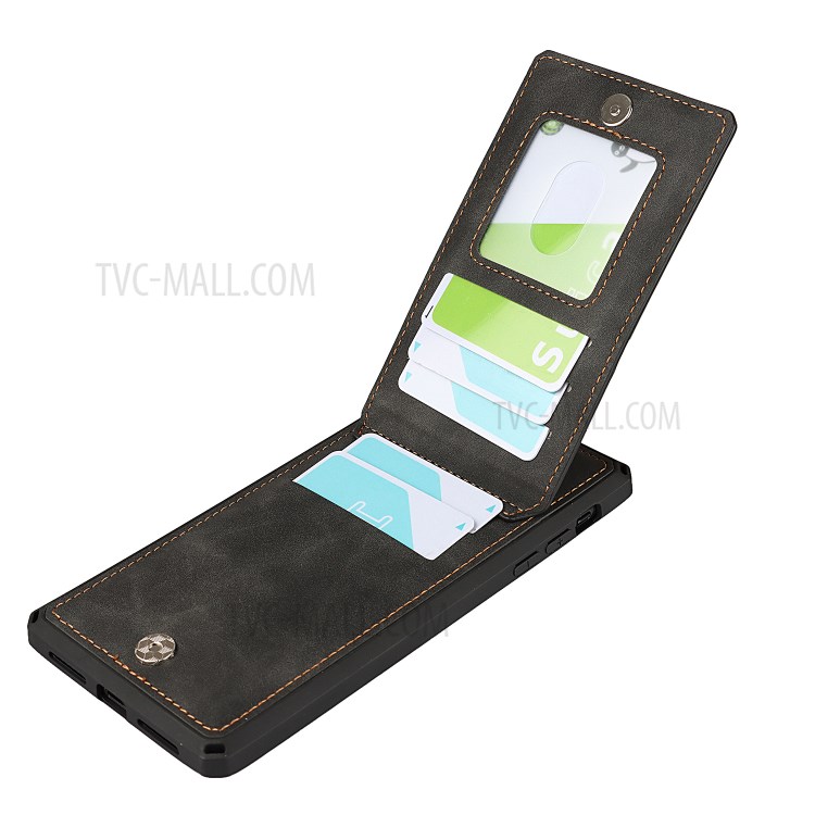 Skin-Touch PU Leather Coated TPU Kickstand Card Slot Design Phone Case with Strap for iPhone 11 Pro 5.8-inch - Black-11