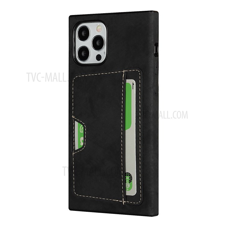 Velvet Feeling Waterproof Skin Leather TPU Case with Card Slot for iPhone 12 Pro Max - Black-3