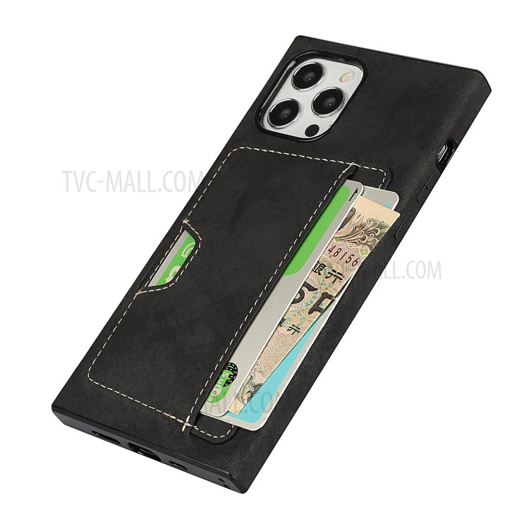 Velvet Feeling Waterproof Skin Leather TPU Case with Card Slot for iPhone 12 Pro Max - Black-5