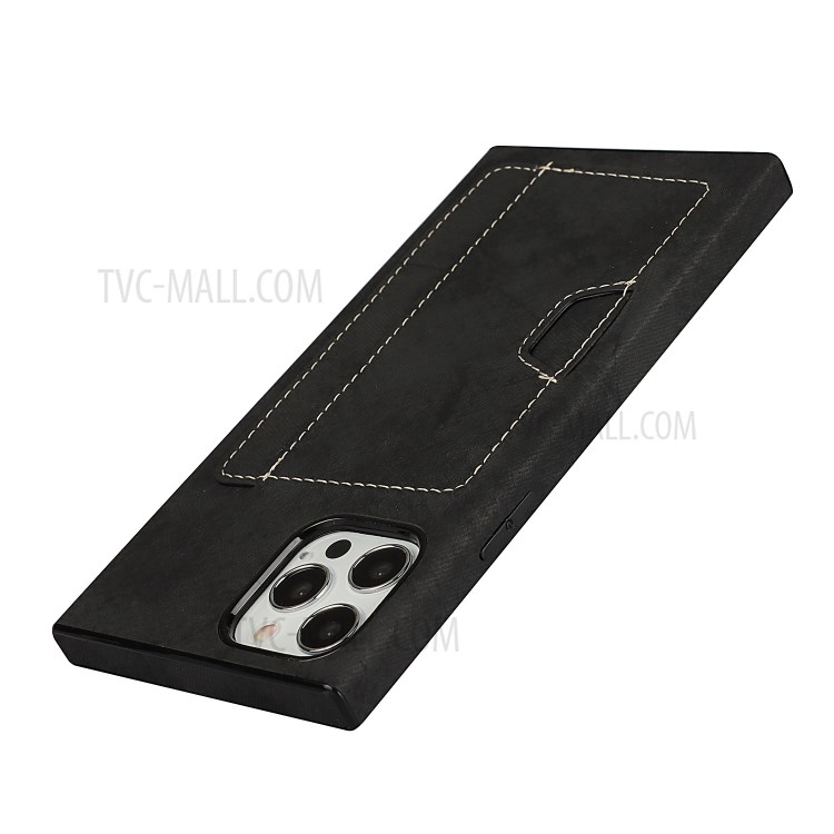 Velvet Feeling Waterproof Skin Leather TPU Case with Card Slot for iPhone 12 Pro Max - Black-6