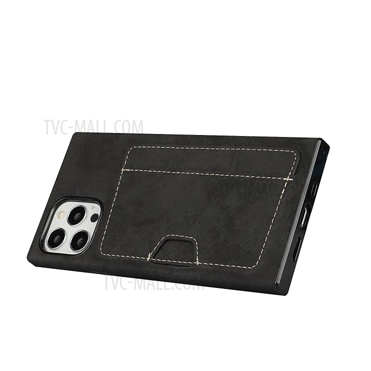 Velvet Feeling Waterproof Skin Leather TPU Case with Card Slot for iPhone 12 Pro Max - Black-7