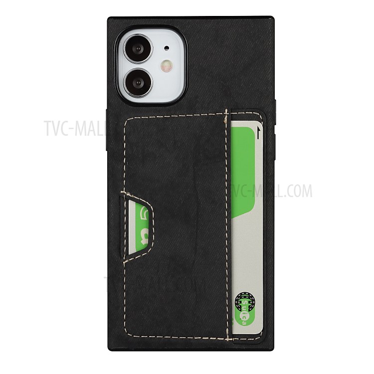 Velvet Feeling Waterproof Skin Leather TPU Cover with Card Slot for iPhone 12 mini - Black-2