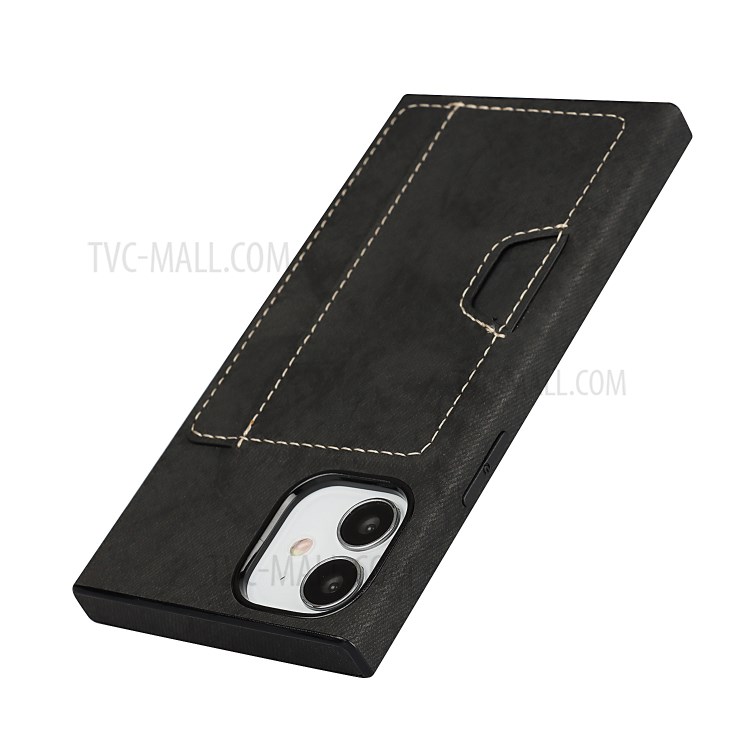 Velvet Feeling Waterproof Skin Leather TPU Cover with Card Slot for iPhone 12 mini - Black-6