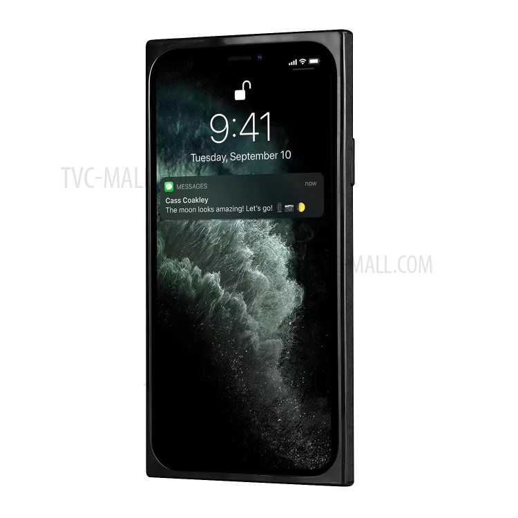 Card Holder Velvet Feeling Waterproof Skin Leather TPU Cover for iPhone 11 Pro Max - Black-4