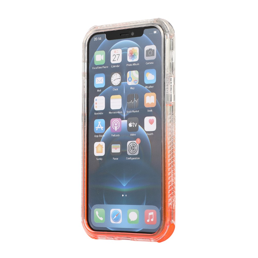 Dreamland Gradient Solid Color Glitter Star Design PC + TPU Hybrid Shell Case for iPhone 12 mini - Orange-3