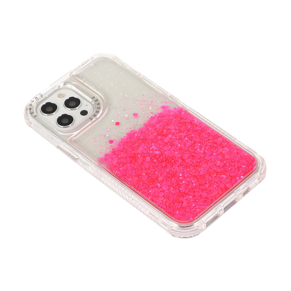 Glittery Powder Hard PC + TPU Phone Case for iPhone 12 - Rose-4