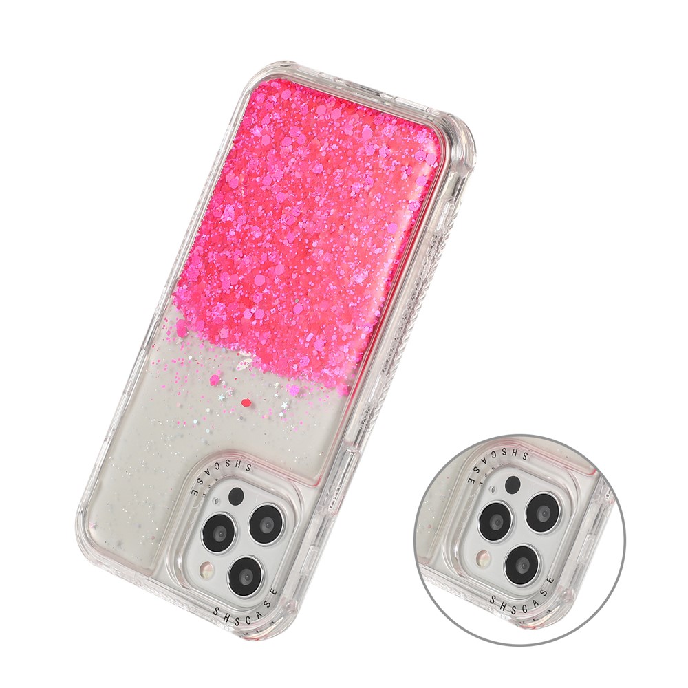 Glittery Powder Hard PC + TPU Phone Case for iPhone 12 - Rose-5