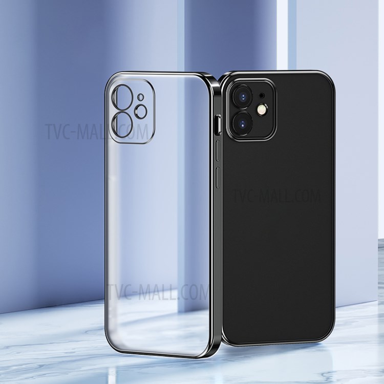 BENKS Electroplated Phone TPU Back Matte Protective Cover Case for iPhone 12 mini - Black-1