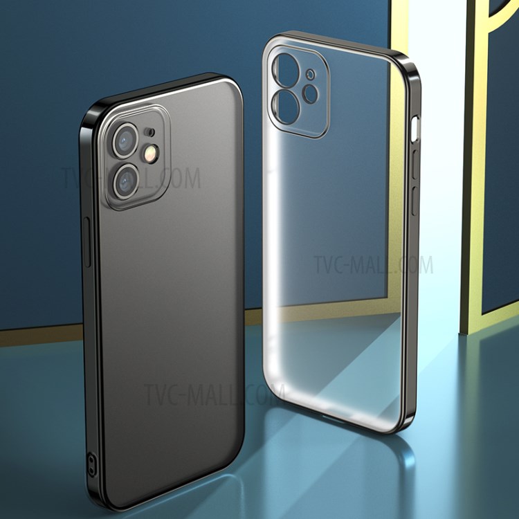 BENKS Electroplated Phone TPU Back Matte Protective Cover Case for iPhone 12 mini - Black-2