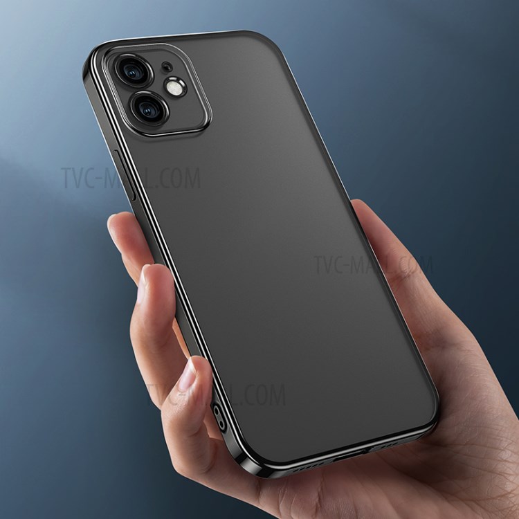 BENKS Electroplated Phone TPU Back Matte Protective Cover Case for iPhone 12 mini - Black-3