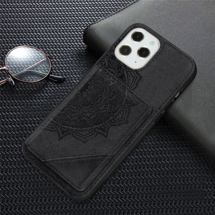 Mandala Flower Pattern PU Leather+TPU Kickstand Case Wallet for iPhone 12 Pro Max - Black-11