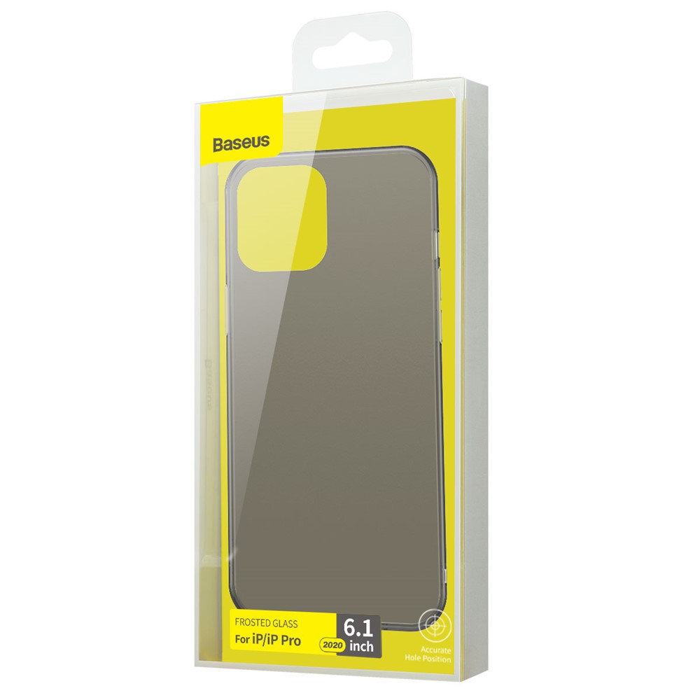 Serie di Ali di Baseus Ultra-sottile Surface Matte PP Shell Case Per Iphone 12 - Nero Trasparente-4